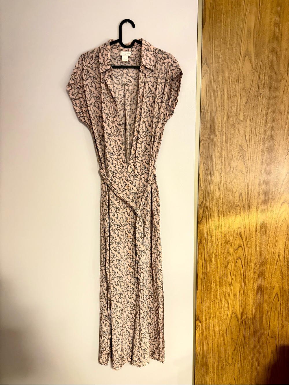 Club Monaco Pale Blush Pink Floral Silk Maxi Dress
